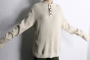 "L.L.Bean" henry neck cotton rib knit