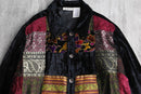 ”WHITE STAG” design patchwork velours jacket