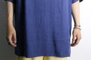 “BOSS” deep blue linen H/S tee shirt