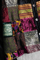 ”WHITE STAG” design patchwork velours jacket