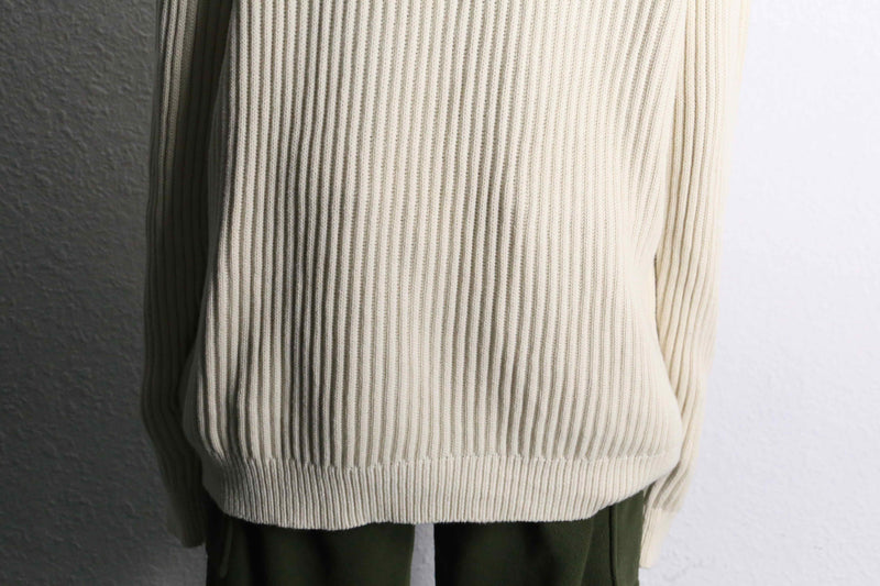 "L.L.Bean" henry neck cotton rib knit