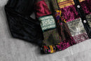 ”WHITE STAG” design patchwork velours jacket