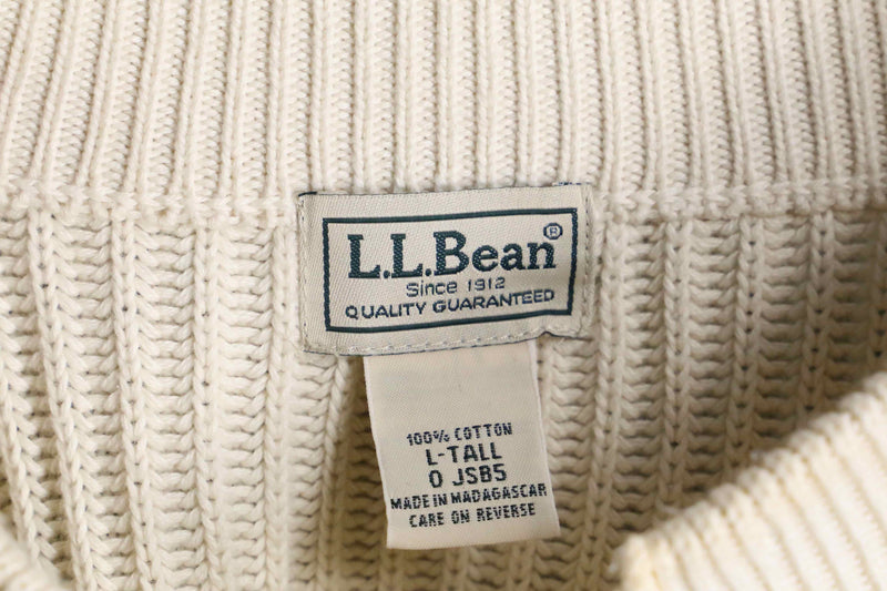 "L.L.Bean" henry neck cotton rib knit