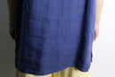 “BOSS” deep blue linen H/S tee shirt