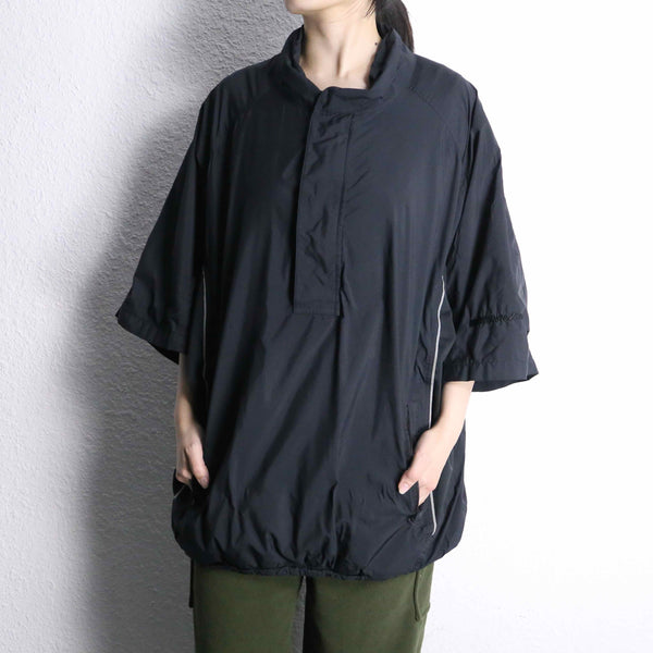 black poly half-zip pullover