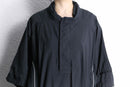 black poly half-zip pullover