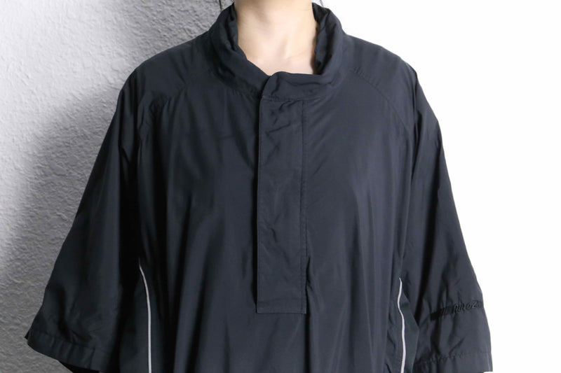 black poly half-zip pullover
