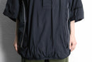 black poly half-zip pullover