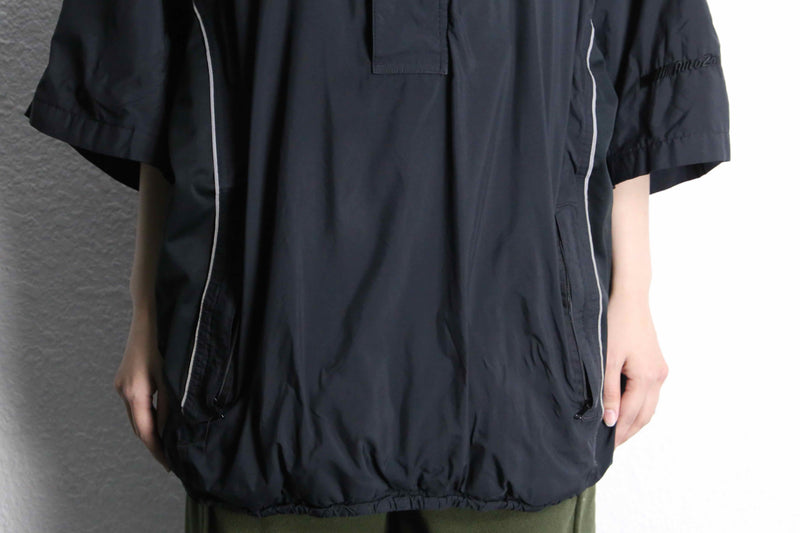 black poly half-zip pullover