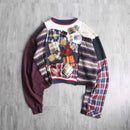 “Re:make”patchwork memory cropped sweat