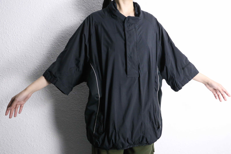 black poly half-zip pullover