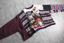 “Re:make”patchwork memory cropped sweat