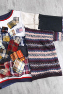 “Re:make”patchwork memory cropped sweat