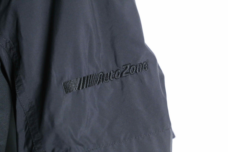 black poly half-zip pullover