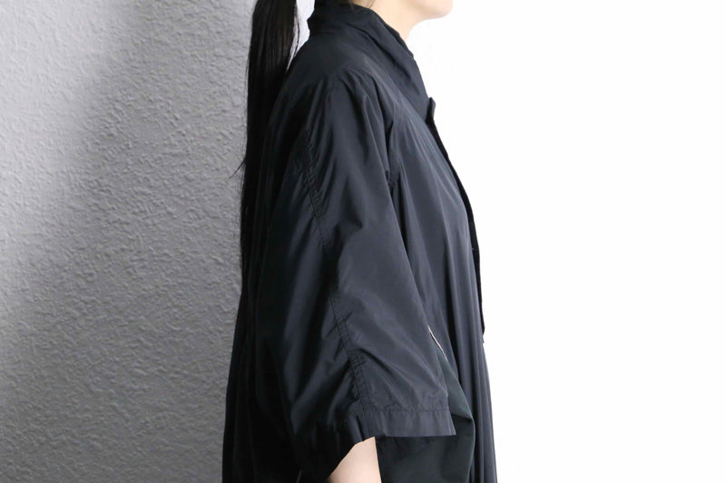 black poly half-zip pullover