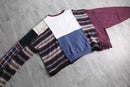 “Re:make”patchwork memory cropped sweat
