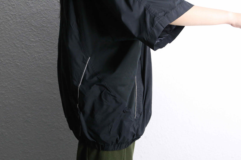 black poly half-zip pullover