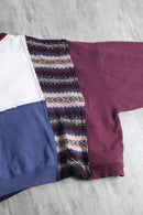 “Re:make”patchwork memory cropped sweat