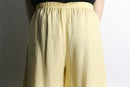 cream beige linen wide baggy flare pants