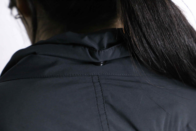 black poly half-zip pullover