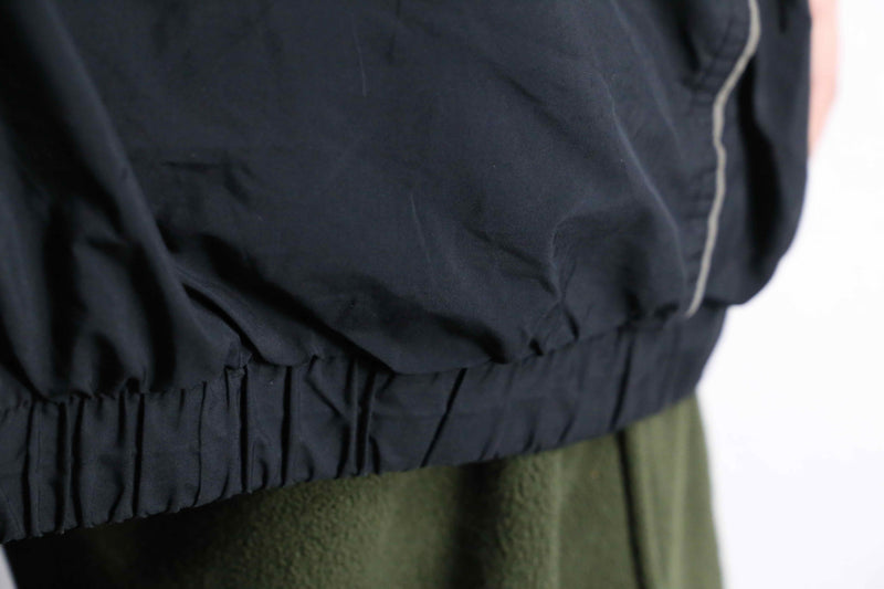 black poly half-zip pullover