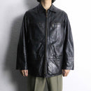 soft leather middle coat