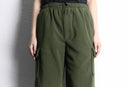 olive fleece easy cargo pants