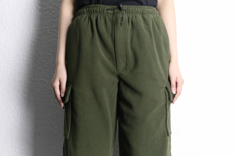 olive fleece easy cargo pants