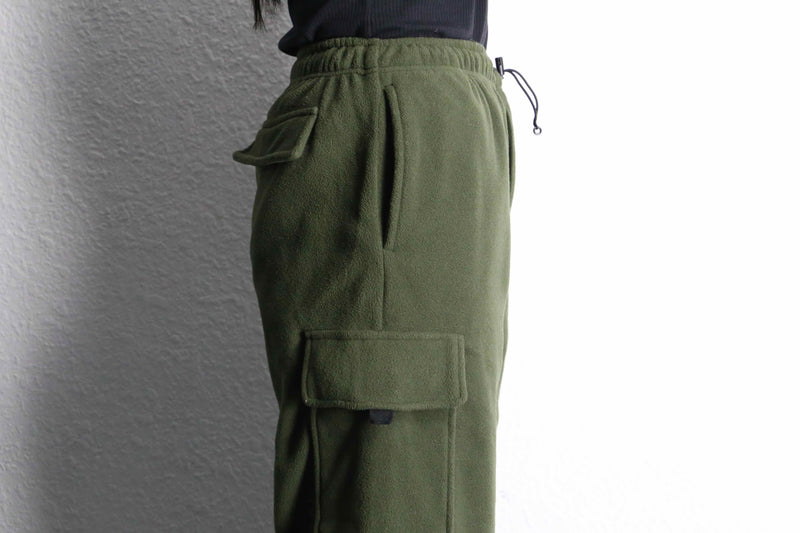 olive fleece easy cargo pants