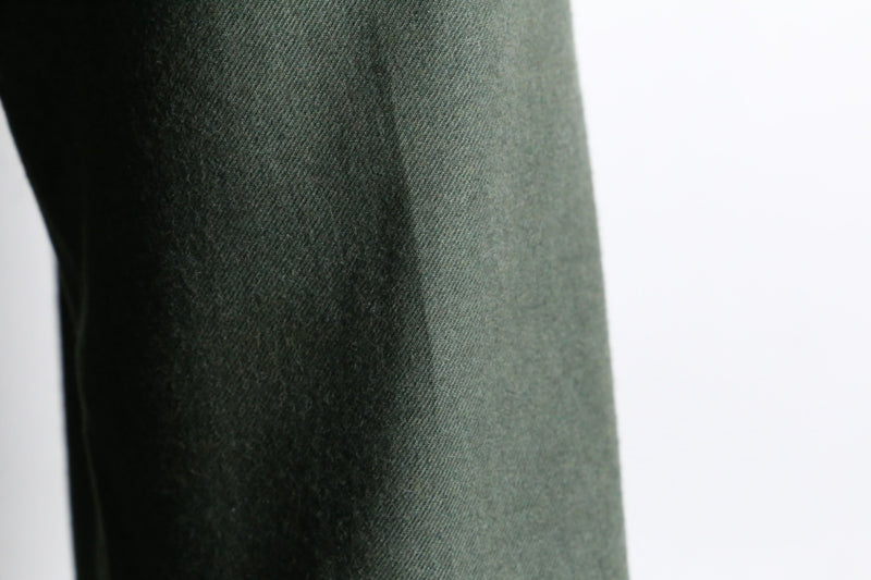 moss green 2tuck wide tapered wool slacks