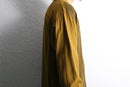 mustard check collarless shirt