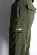 olive fleece easy cargo pants
