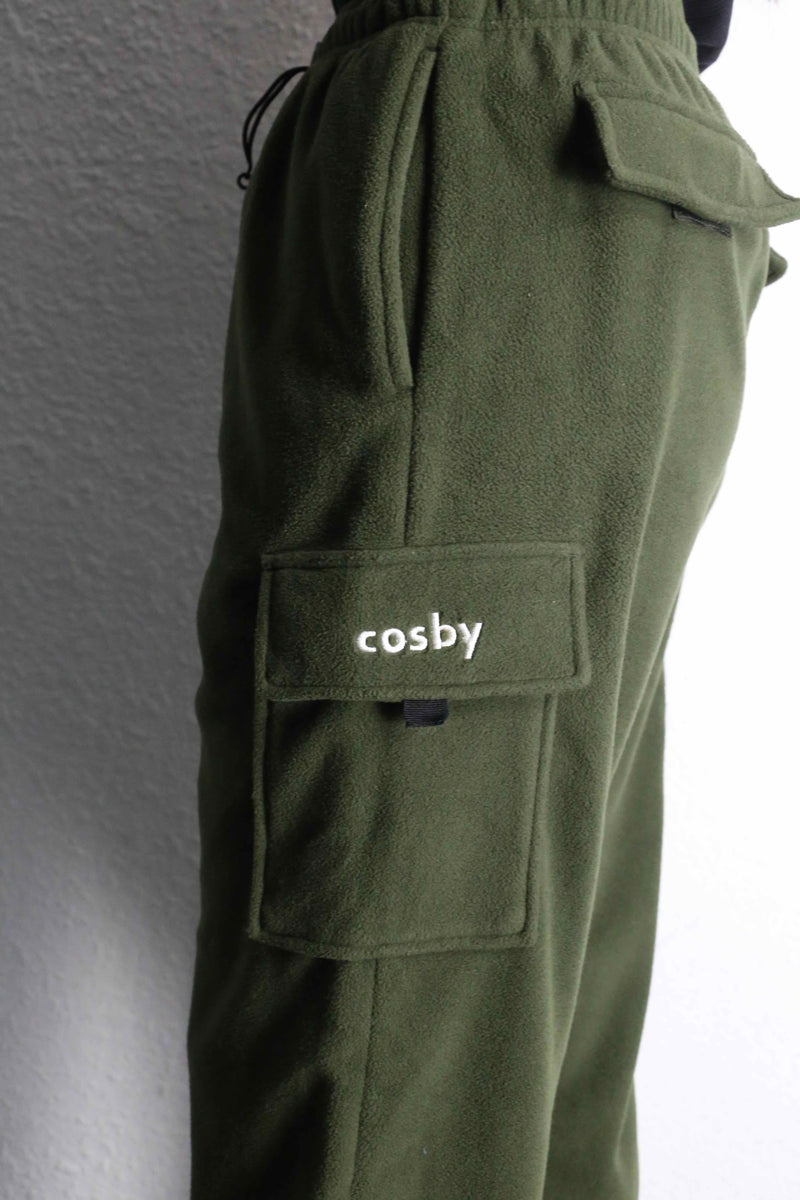olive fleece easy cargo pants