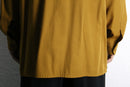 mustard check collarless shirt