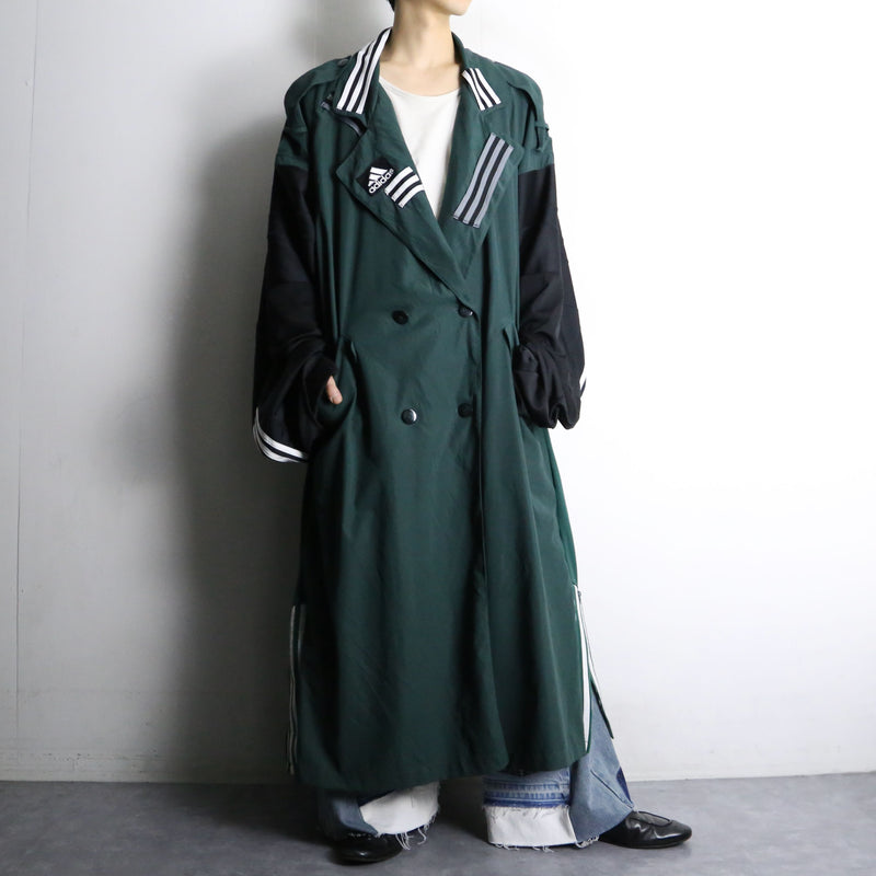 "Re:make" track docking green smooth long coat