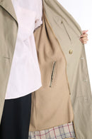 “Brooks Brothers” ivory double breast trench coat