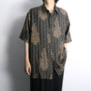 “PERRY ELLIS” total pattern silk H/S shirt