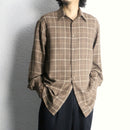 “Zanella” tartan check poly rayon shirt