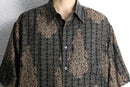 “PERRY ELLIS” total pattern silk H/S shirt