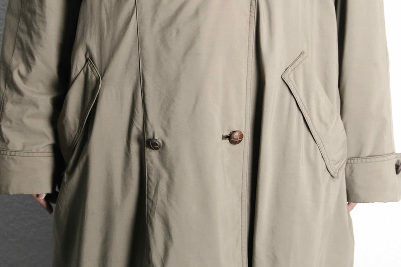 sand beige color poly long trench coat