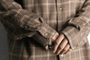 “Zanella” tartan check poly rayon shirt