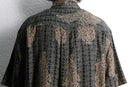 “PERRY ELLIS” total pattern silk H/S shirt