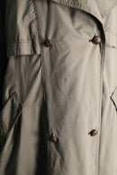 sand beige color poly long trench coat