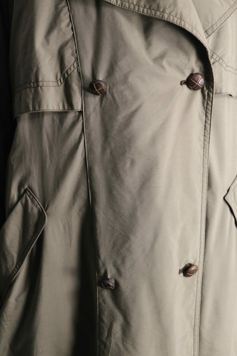 sand beige color poly long trench coat