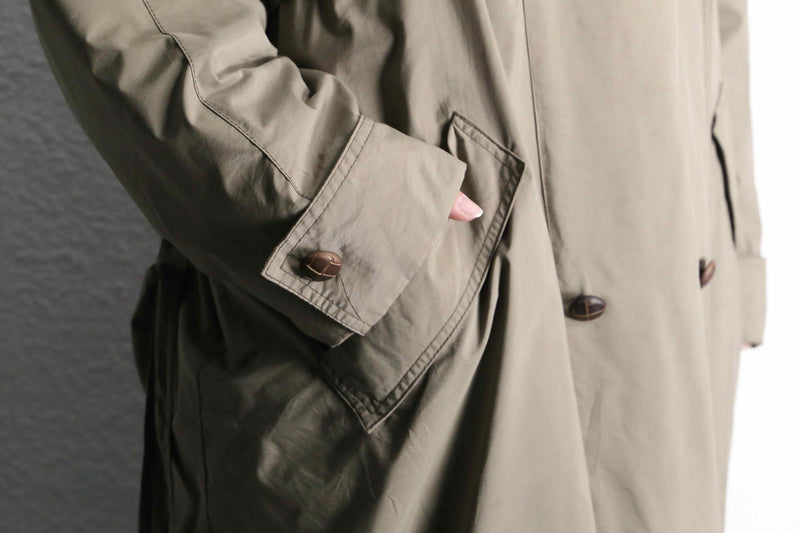 sand beige color poly long trench coat