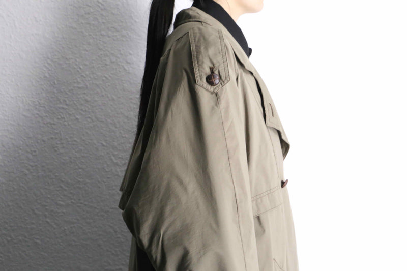 sand beige color poly long trench coat