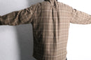 “Zanella” tartan check poly rayon shirt