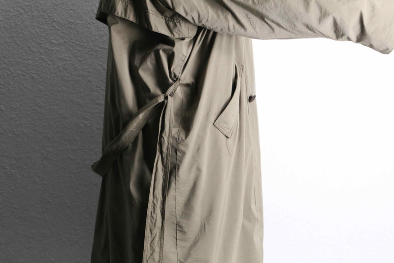 sand beige color poly long trench coat