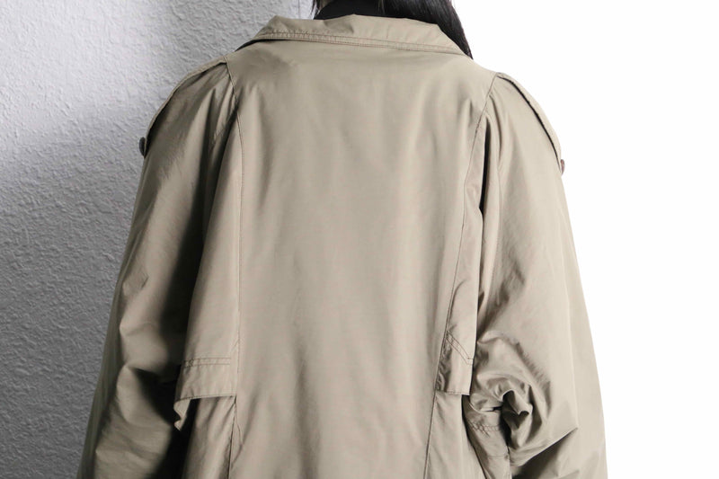 sand beige color poly long trench coat