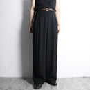 draped black wide pants